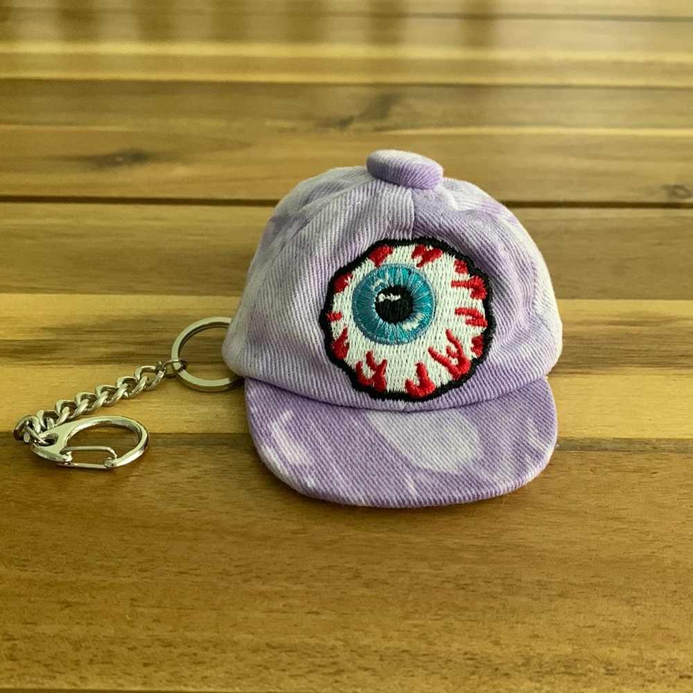 NWOT Mishka purple and white tie-dye keychain